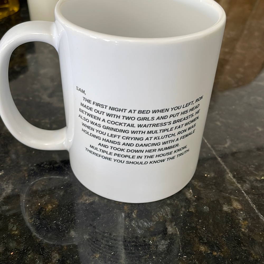 “Who wrote the note” mug